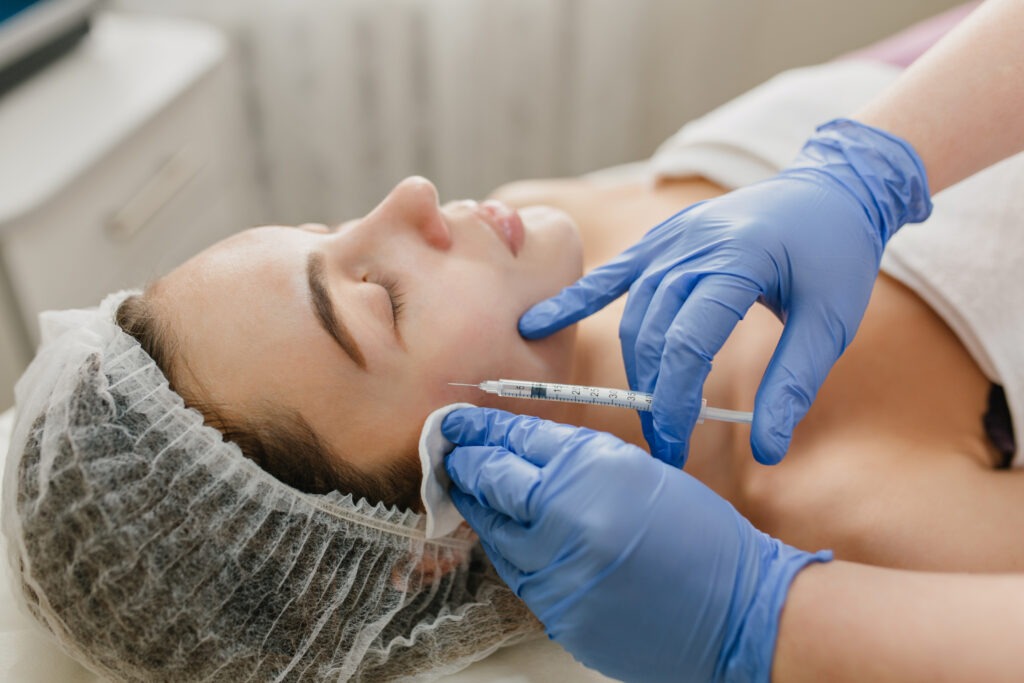 Medical professional performing a Xeomin injectable treatment